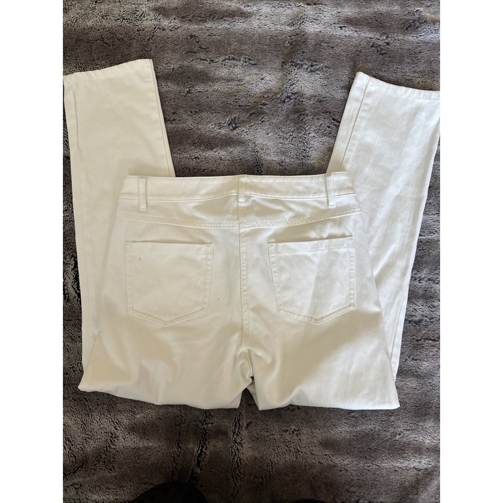J Mclaughlin Denim Jeans Pants Cream White Stretch Skinny Ankle 28x26 Sz 2 - Picture 6 of 6